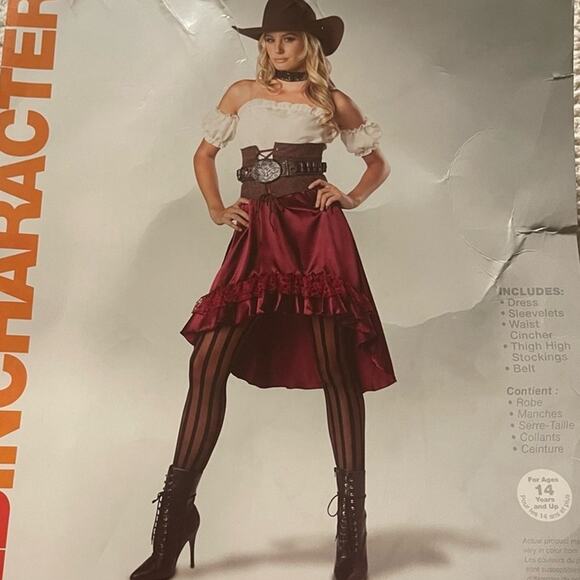 NEW InCharacter Saloon Girl Western Cosplay Halloween Costume Size Medium - Picture 2 of 4